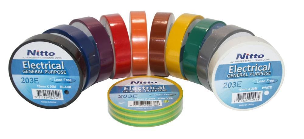 10 Pack of 18mm x 20m BLACK PVC Electrical Insulation Tape