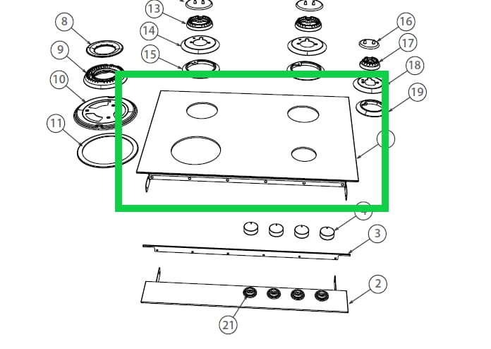 533937P Fisher & Paykel Glass Cooktop Mounting Assembly for CG604DLPGB1 CG604DNGGB1