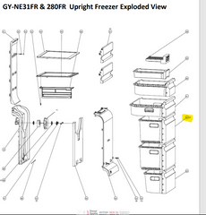 Acqua Freezer Drawer Bin Middle GY-NE31RFW - 1539596